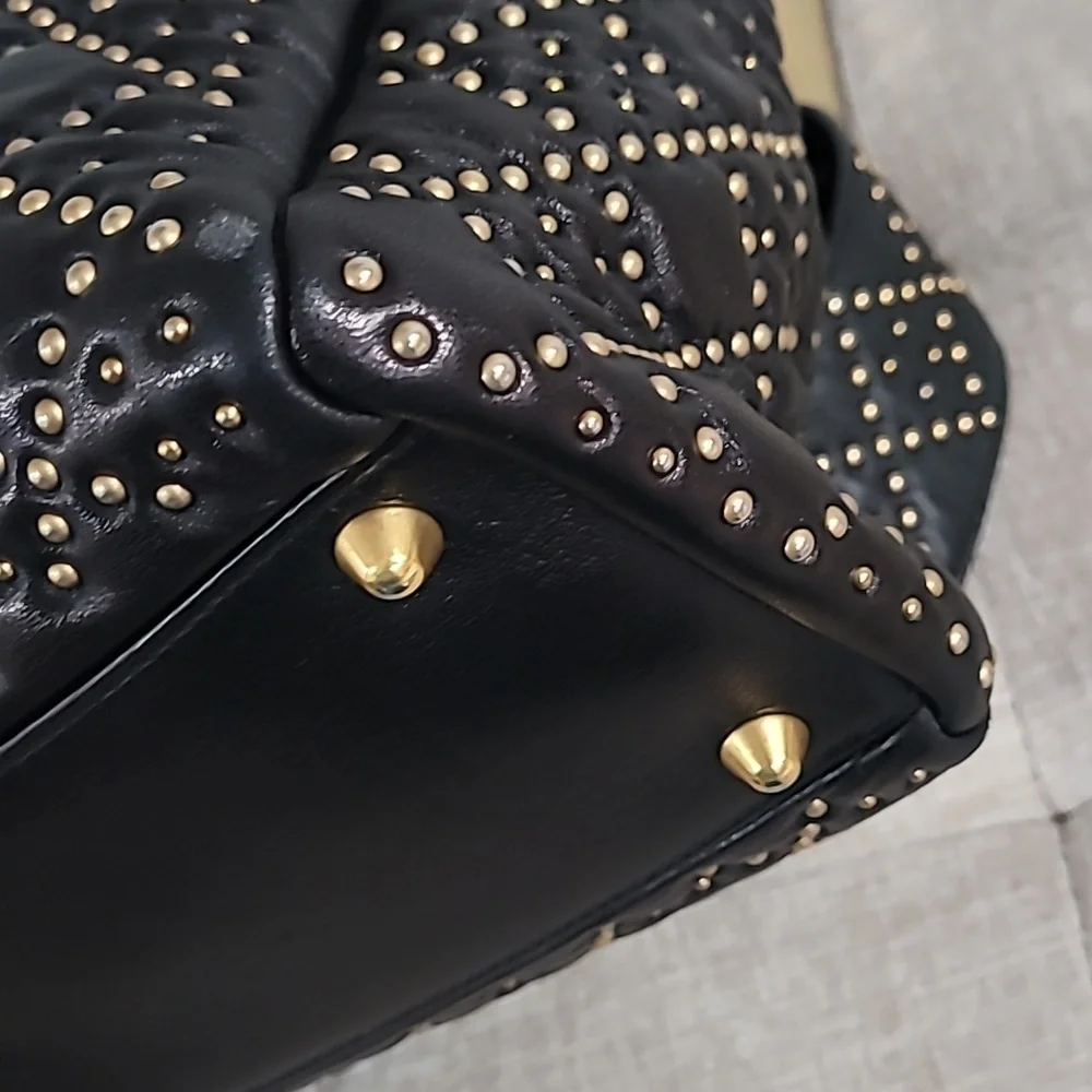 Christain Dior Lady Dior Black Studded Tote Handbag - Picture 10 of 16